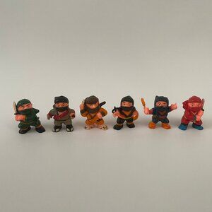 Lot of 6 vintage 1980's SOMA Ninja's 1.5" PVC Action Figures.